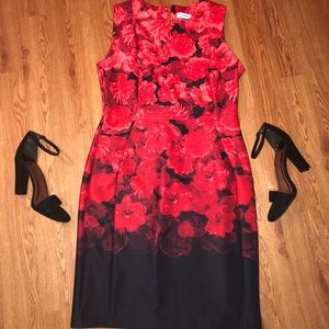 Calvin Klein Red Ombre Dress